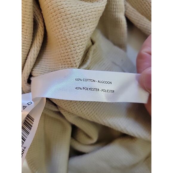 Vox Populi For The People Brooklyn Beige LS Crewneck T Shirt Men's Large Stretch - Picture 12 of 12